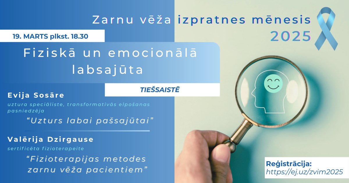 Izglītojošs Zarnu vēža izpratnes mēneša vebinārs